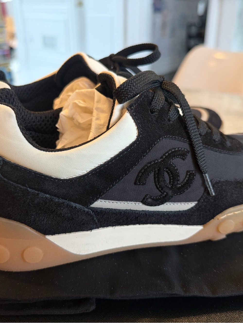 Women’s Black and Tan Athletic Casual Sneakers
